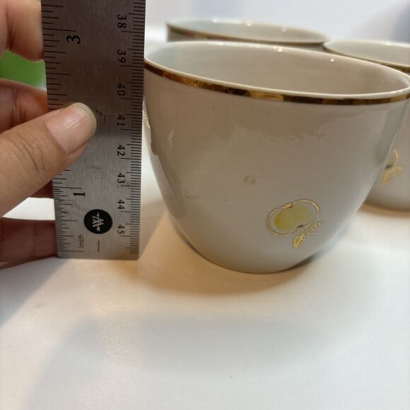 Vtg compote service Riga Porcelain PFF Stamps For 4 Servings Hand painted Apples - Picture 14 of 16